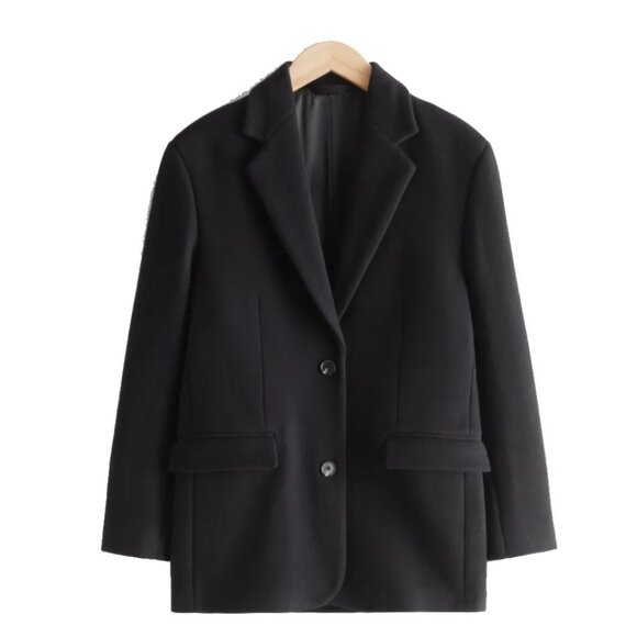 & Other Stories Jackets & Blazers - &OtherStories Oversized Straight Wool Blazer in Black 32
